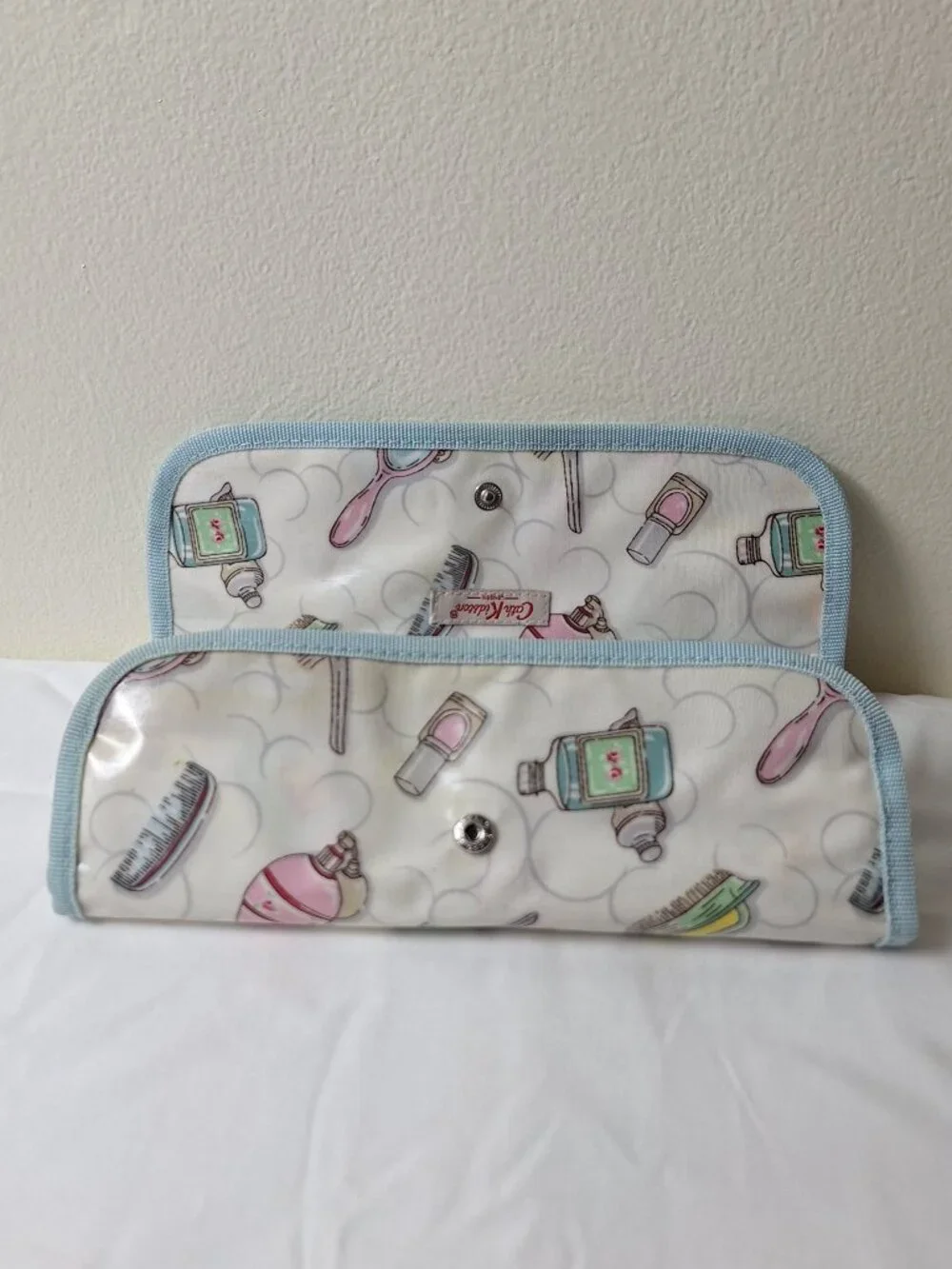 Cath Kidston Pastel Toiletry & Brush Roll - Blue Trim